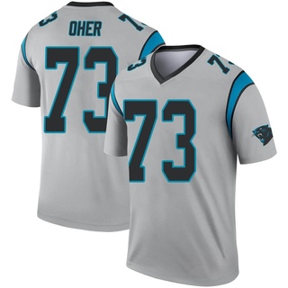 Legend Michael Oher Men's Carolina Panthers Inverted Silver Jersey