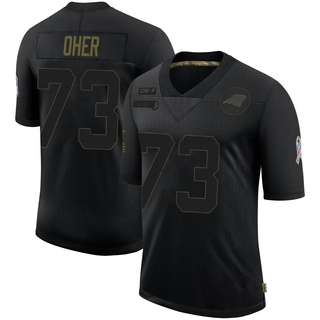 Limited Michael Oher Men's Carolina Panthers 2020 Salute To Service Jersey - Black