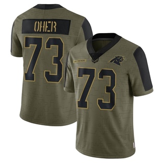 Limited Michael Oher Men's Carolina Panthers 2021 Salute To Service Jersey - Olive