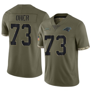 Limited Michael Oher Men's Carolina Panthers 2022 Salute To Service Jersey - Olive