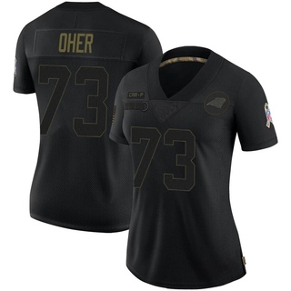 Limited Michael Oher Women's Carolina Panthers 2020 Salute To Service Jersey - Black