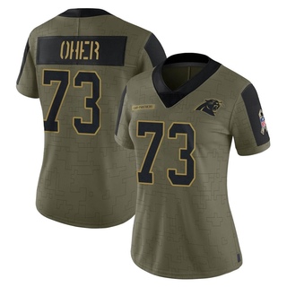 Limited Michael Oher Women's Carolina Panthers 2021 Salute To Service Jersey - Olive