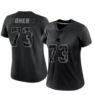 Limited Michael Oher Women's Carolina Panthers Reflective Jersey - Black