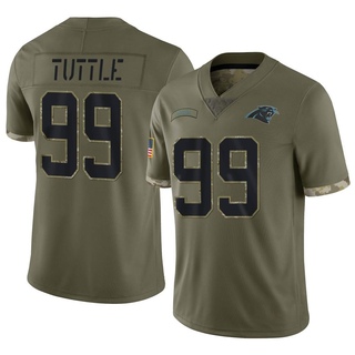 Limited Shy Tuttle Men's Carolina Panthers 2022 Salute To Service Jersey - Olive