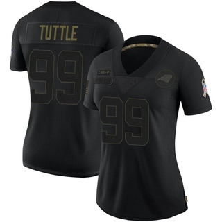 Limited Shy Tuttle Women's Carolina Panthers 2020 Salute To Service Jersey - Black