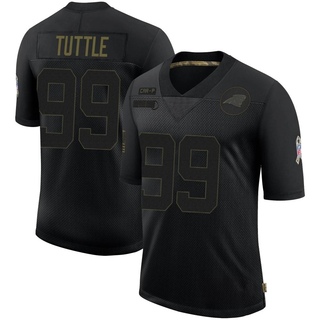 Limited Shy Tuttle Youth Carolina Panthers 2020 Salute To Service Jersey - Black