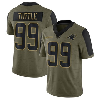 Limited Shy Tuttle Youth Carolina Panthers 2021 Salute To Service Jersey - Olive